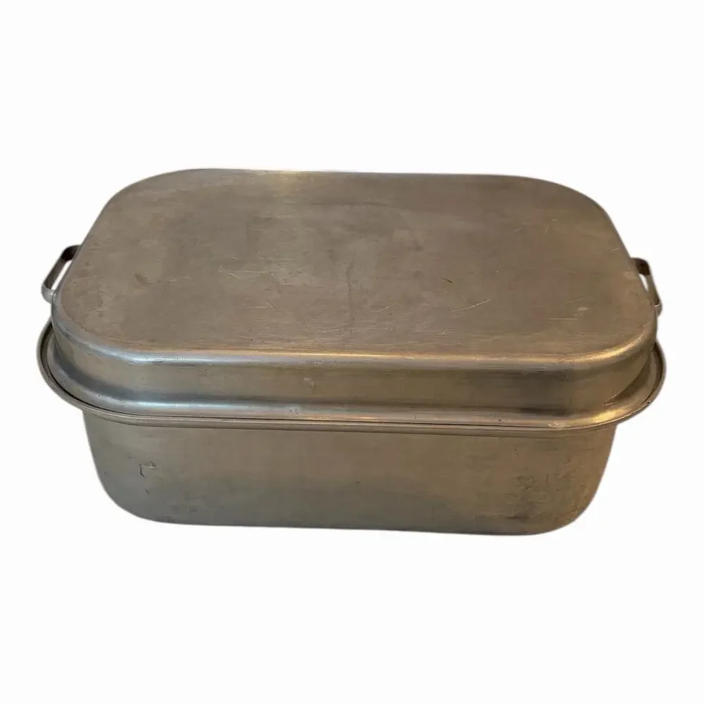Vintage Wear-Ever Large Aluminum Covered Roaster Hinged Handles Heavy Duty